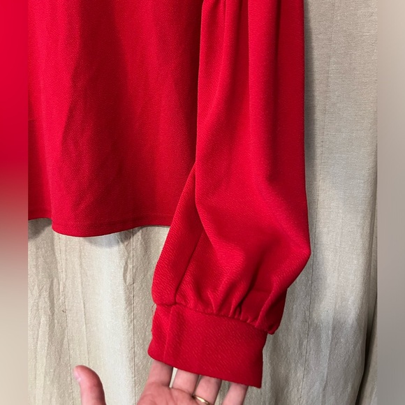 🤍 red balloon sleeve button back jumper small - Picture 4 of 5